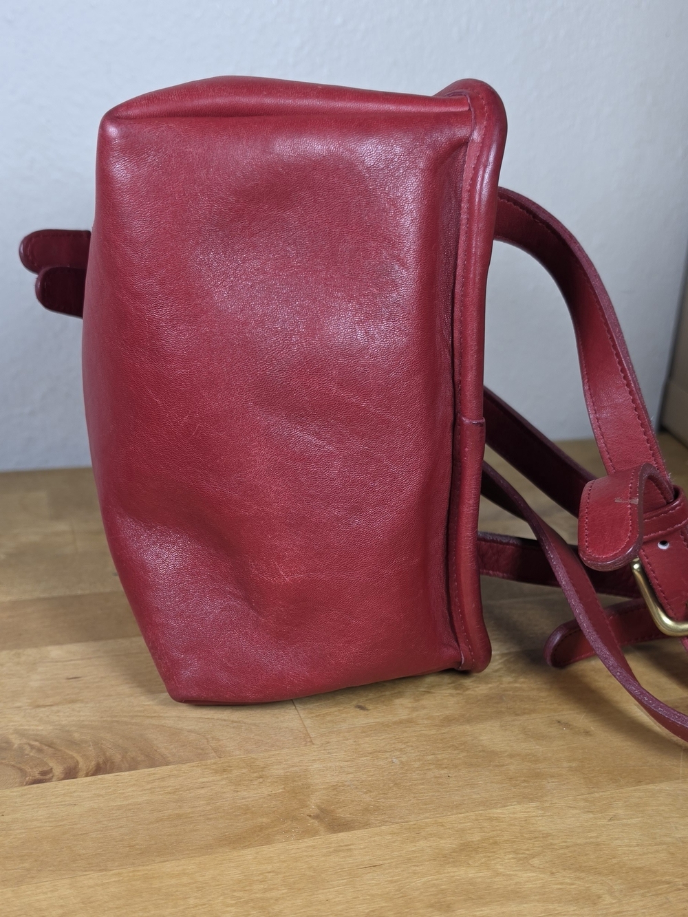 Coach 9960 Red Leather Daypack Backpack Exceptional Vintage Condition Hang Tag - Picture 7 of 12